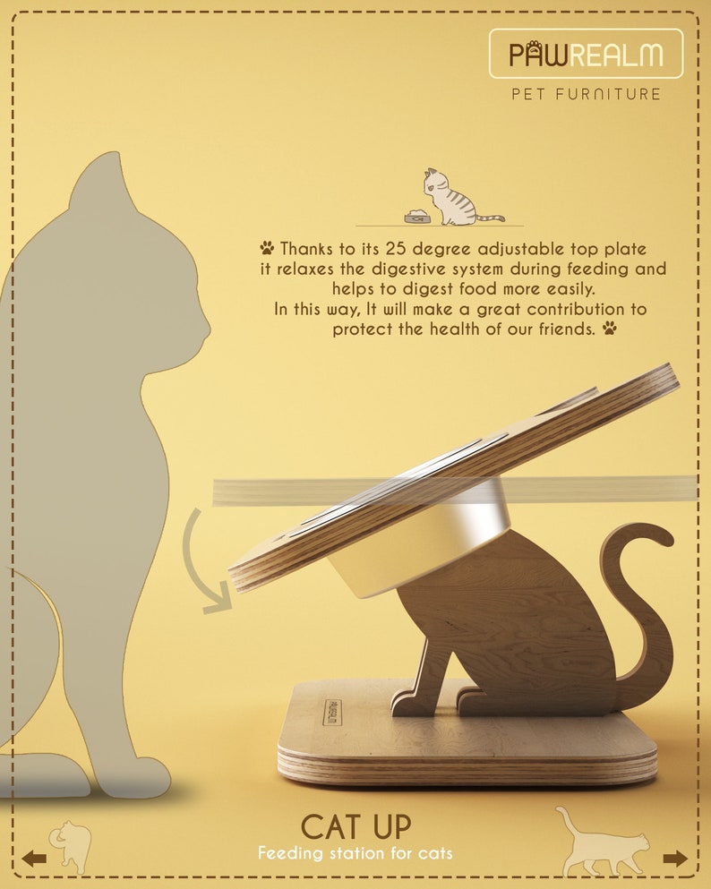 INCLUDES Stainless Steel Bowls Cat Bowl and Free Name Engraving Feeding Station For Cats Pet Feeding Station Fast Shipping !