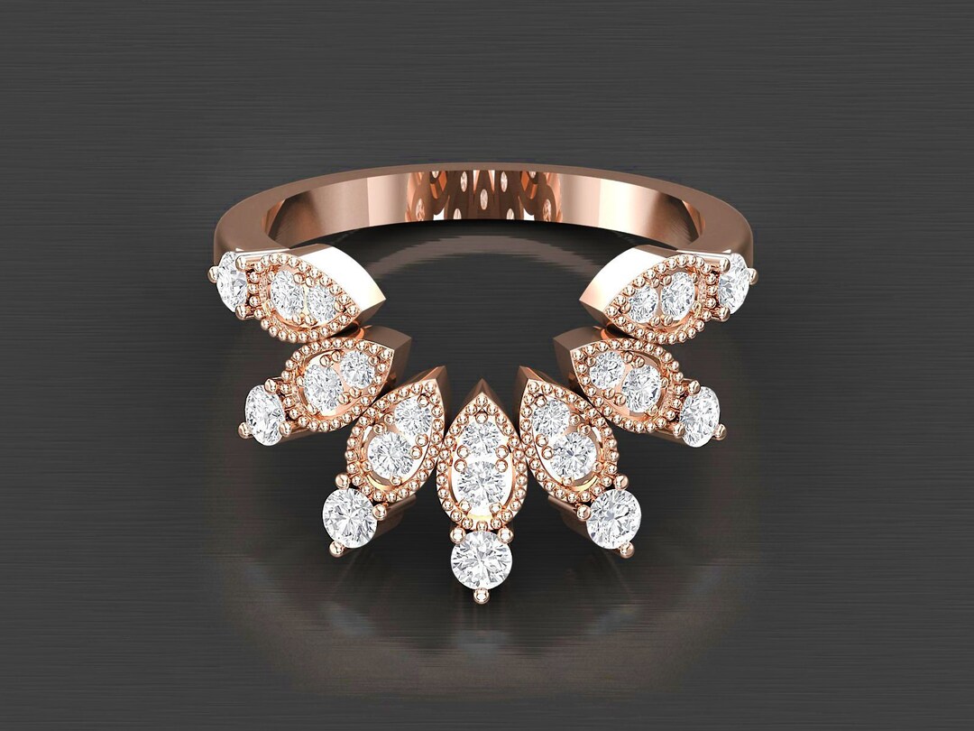 Curved Engagement Ring Curved Wedding Ring Curved Wedding Band Etsy