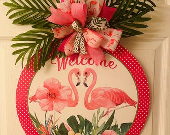 HOMFREEST Flamingo Welcome Gartenflagge – 71x102 Cm, Doppelseitig, Tropisches Design Für Terrasse & Garten