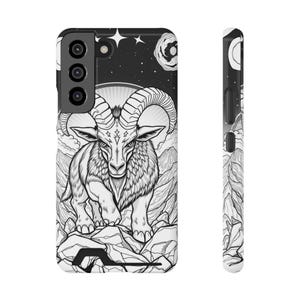 Sterrenbeeld Steenbok telefoonhoesje met kaarthouder - astrologie minnaar cadeau, horoscoopontwerp, celestial iPhone-cover, sterrenbeeld portemonnee-hoesje,