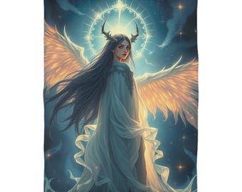 Gothic Angel Microfiber Duvet Cover, Dark Bedroom Bedding