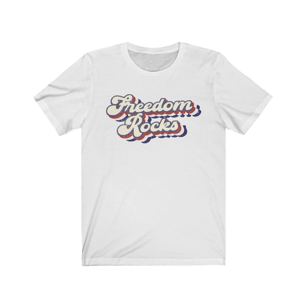 Freedom Rocks USA shirts retro 4th of July tshirt vintage | Etsy