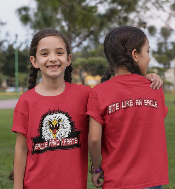 Eagle Fang Karate Shirt Kids Front Back 