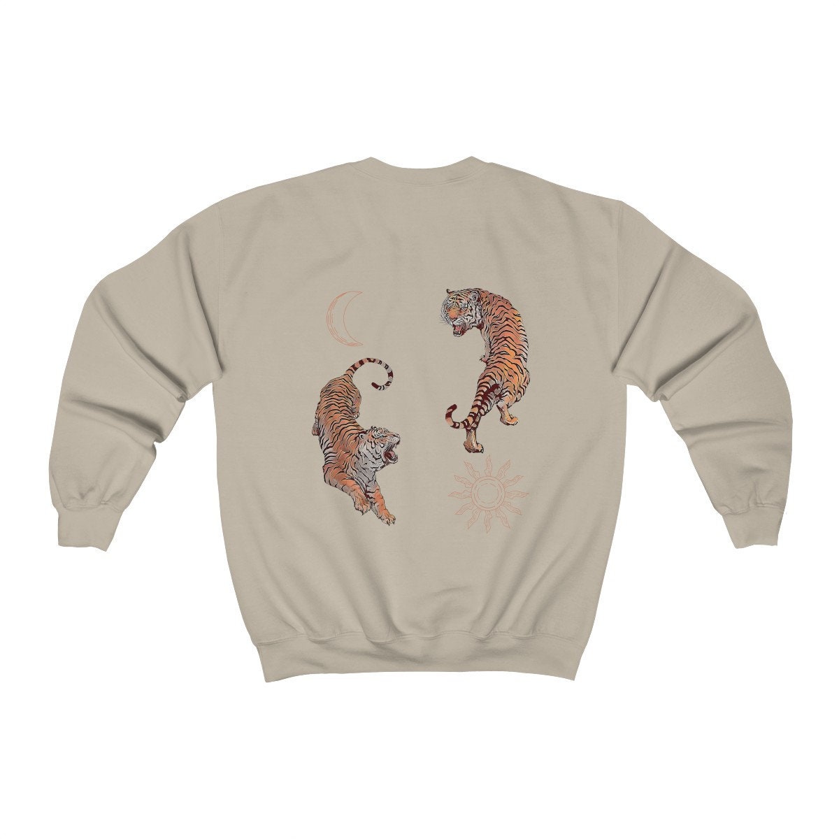 Vintage tiger sweatshirt back print aesthetic tiger crewneck Etsy