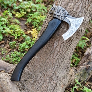 Beau cadeau pour lui, hache viking faite main, hache nordique personnalisée, cadeau pour père, cadeau d'anniversaire, hache tranchante celtique, hache nordique, prêt au combat image 4