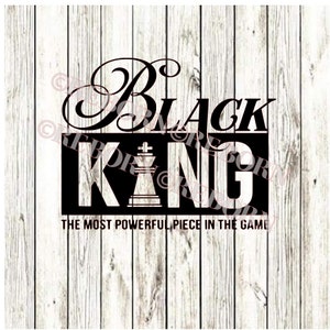 Black Queen or Black King vinyl iron-on heat transfer, iron-on decal, ready to press, ready to iron-on bild 2