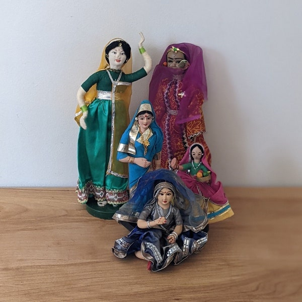 Five Lovely South Asian Ladies - Vintage International Traditional Costume Dolls. Five to Choose From.