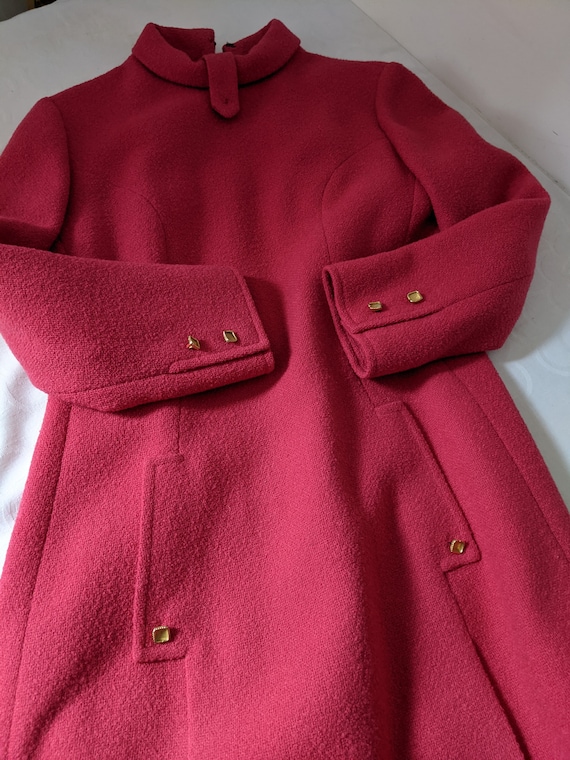 Vintage Red Virgin Wool Dress / Mayfair Garment M… - image 4
