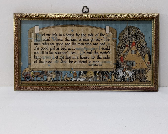 Antique 1910s "let Me Live in a House by the Side of the Road" Poem by