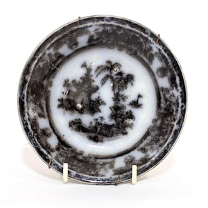 Nappy Bowl Corean Podmore Walker Antique Flow Black Mulberry Transferware 1840s
