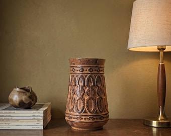 Price Kensington Corinth Vase, MCM Brown Textured Pottery, English Ceramic