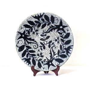Livia Gorka Wall Plate Large 11.5 inch Hungarian Studio Pottery Sgraffito Brutalist