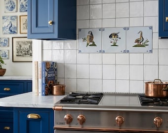 Rare Set of 3 Hand Painted Westraven Delft Bird Tiles Signed by the Artist