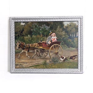 Antique Chromolithograph "An Elopement" After A.W. Strutt, Framed