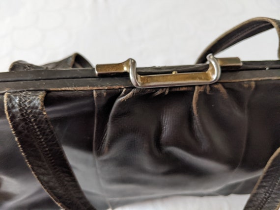 Vintage Tarkor Black Leather Handbag and Change P… - image 7