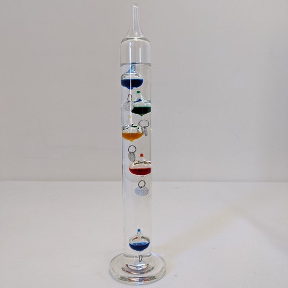 Galileo Thermometer 11 Inch Tall With 5 Multi Colored Spheres Etsy
