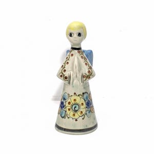 Tonala Angel Signed CAT Mexico Pottery Candle Holder Hand Painted Folk Art