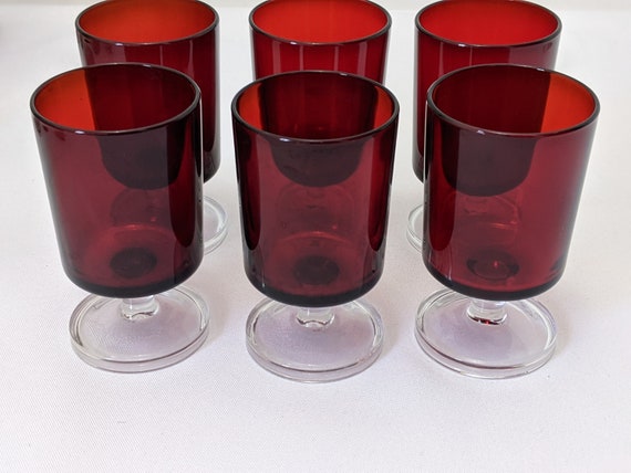 LOT DE 12 verres à eau ou vin rouge vintage EUR 80,00 - PicClick FR