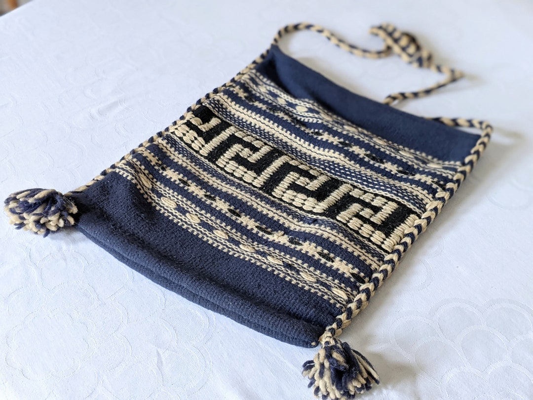 Vintage Greek Traditional Hand Woven Wool Tagari Bag Navy & Etsy