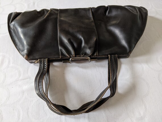 Vintage Tarkor Black Leather Handbag and Change P… - image 3