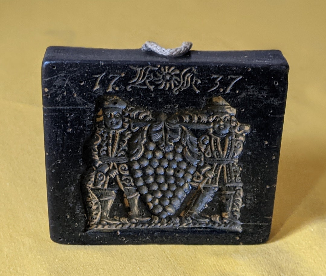 Vintage Hand Carved German Folk Art Wax Relief. German Art Carved Wax