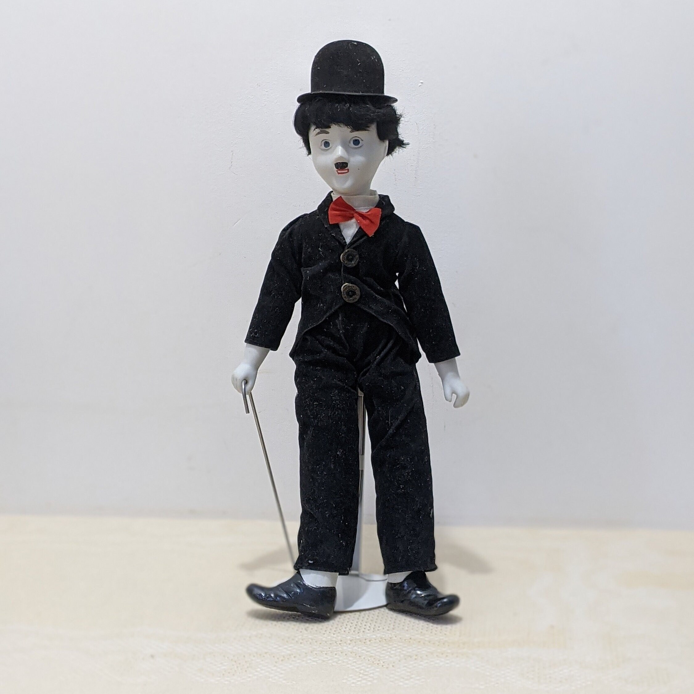 Vintage Charlie Chaplin Doll, Porcelain Head Hands Feet, 18
