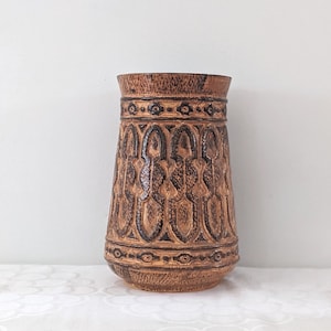 Price Kensington Corinth Vase, MCM Brown Textured Pottery, English Ceramic