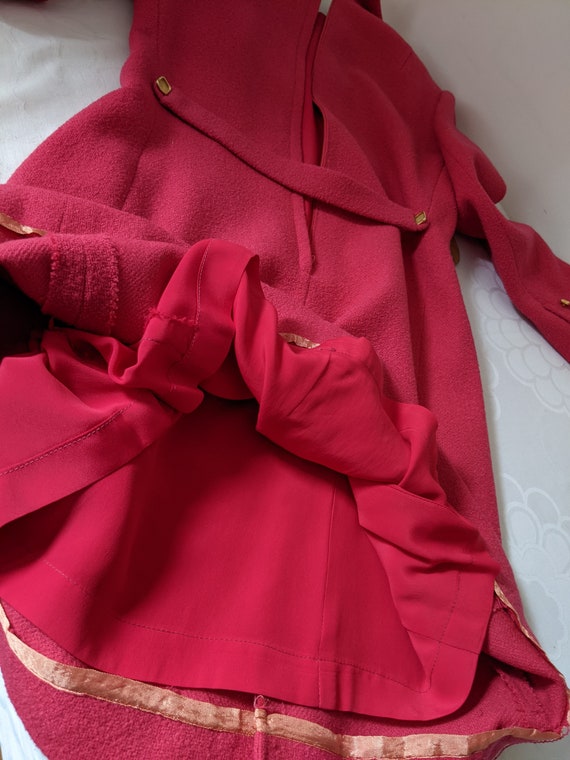 Vintage Red Virgin Wool Dress / Mayfair Garment M… - image 7