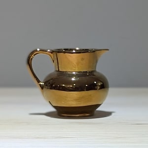 Vintage Grays Pottery Lusterware Creamer | Gold Lustre Pitcher Stoke-on-Trent England