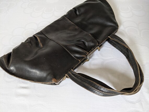 Vintage Tarkor Black Leather Handbag and Change P… - image 10