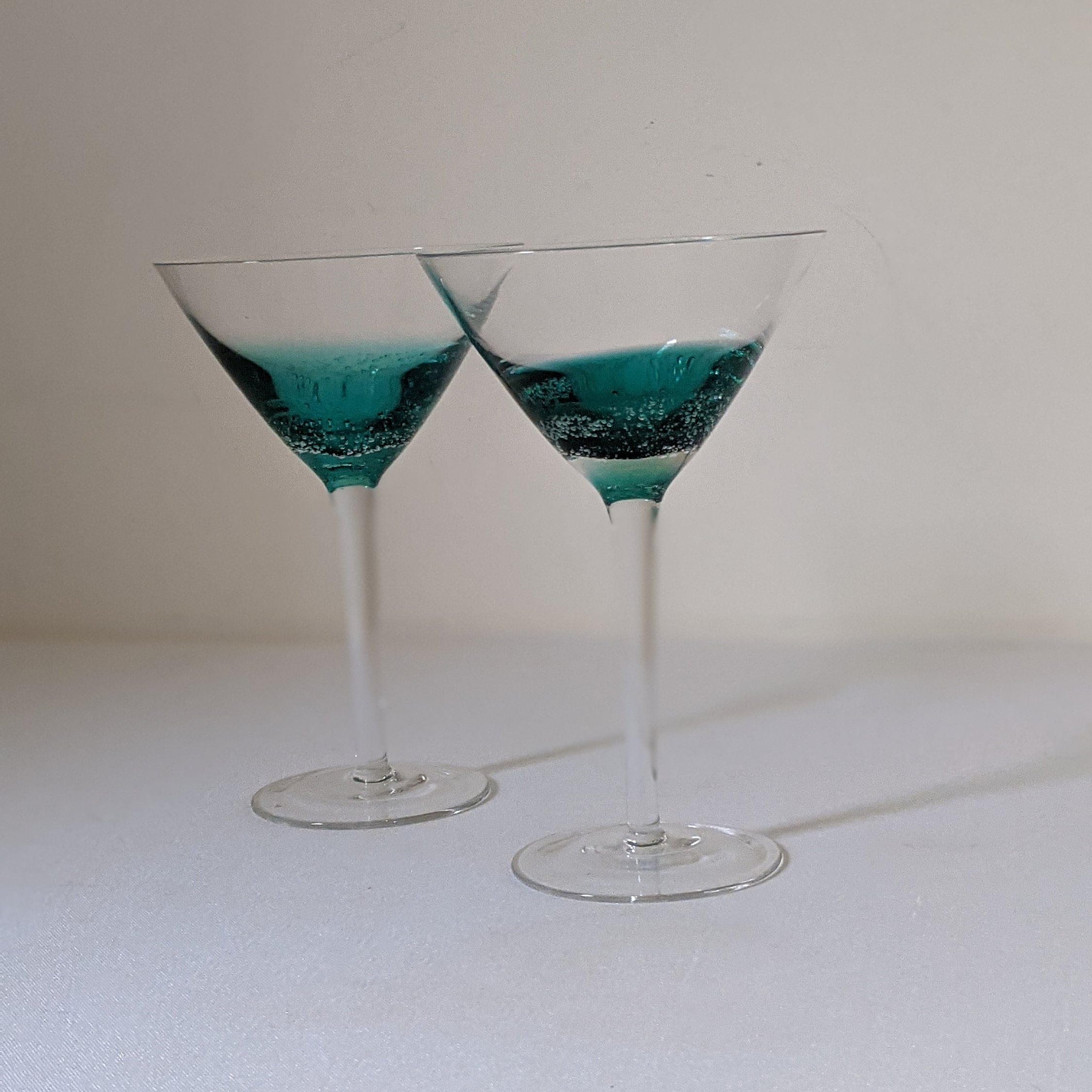 Hand Blown Murano Orange Brown Speckled Glass Martini Glasses Set Of 8 RARE!