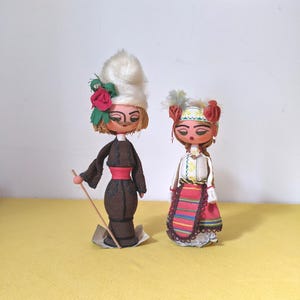 Vintage Bulgarian Folk Dolls (1980 USSR) - Traditional Couple Set