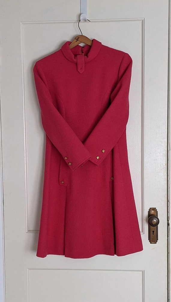 Vintage Red Virgin Wool Dress / Mayfair Garment M… - image 1