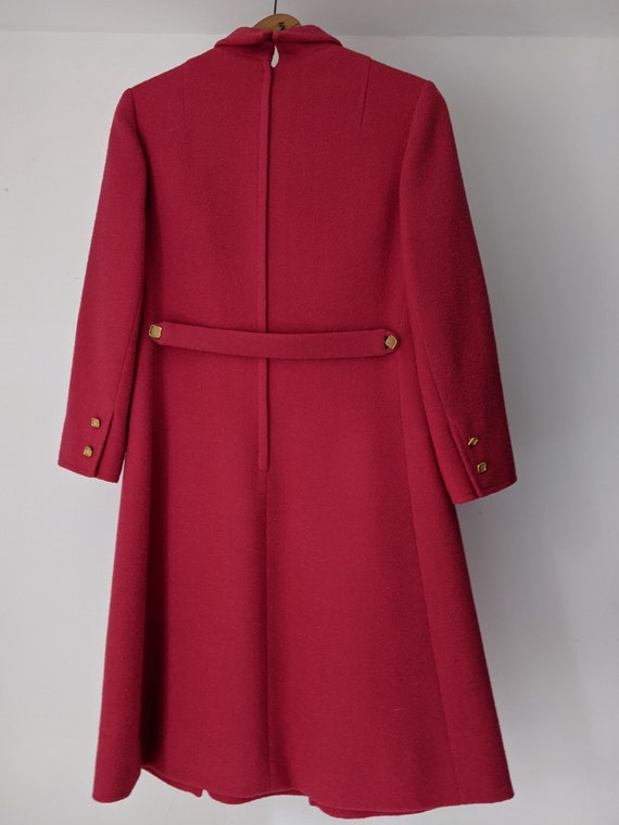 Vintage Red Virgin Wool Dress / Mayfair Garment M… - image 3