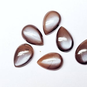 Chocolate Moonstone Pear Shape Cabochon, Size 15x22 MM, 10 Pcs. Lot, Semi Precious Gems for Jewelry Making