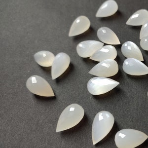 White Moonstone Faceted Inverted Teardrop Briolette, Size 9x16MM, Semi Precious Gems for Earrings/Jewelry Making