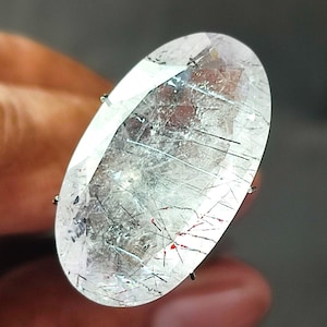 Lepidocrocite / Super Seven Quartz, Step Cut Gemstone, Size 15x26x8MM, Loose Gemstone, Oval Shape,  Semi Precious Gemstone for Jewelry