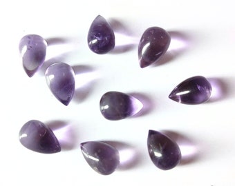 Pink Amethyst Teardrop Briolette Beads: Polished Gemstone for Jewelry Making
