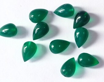 Green Onyx Teardrop Briolette Beads: Smooth Polished Gemstone 8x12/10x14/12x16 mm