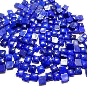 6x6MM Lapis Lazuli Square Cabochon / Smooth Polished Cabochon / 25 Pcs. or 50 Pcs. Lot / Tiny Cab / Gemstone for Jewelry Making