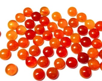 Carnelian Cabochons: Smooth Polished Round Gemstones (6MM, 8MM, 10MM)