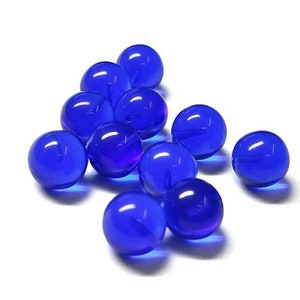 Blue Hydro Round Ball Beads: Jewelry Making Supplies, 8/10/12mm (10 Pcs)