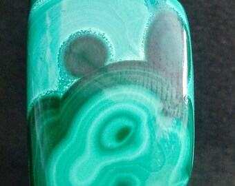 Smiling Bunny Face Malachite Smooth Polished Cabochon / Fancy Shape / 22x17x4MM / Loose Gemstone / Super Quality Gems for Jewelry Making