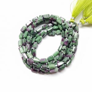 Rubin Zoisit Step Cut Nugget-Perlen, AAA-Qualität, 7-8 mm Strang