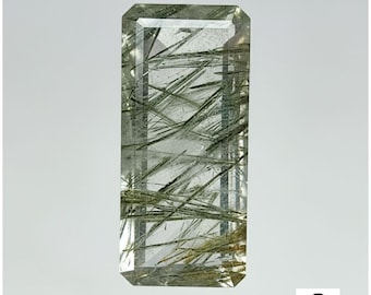 Green Rutile Quartz Gemstone: Faceted Cutstone Gemstone