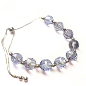 Natural Quartz Coated Step Cut Faceted Balls Bracelet, 10&quot; Length Bracelet, Gift for Her, Gift for Him
