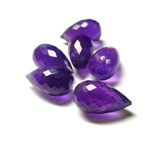 Faceted Amethyst Briolette Beads: 9x16mm Teardrop Gemstone