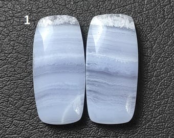 ブルー レース アゲート ストーン カボション 29mmX19mmX7mm 天然/純正