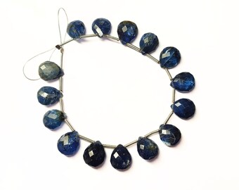 Perles naturelles en Cyanite foncée en 6 mm – Les bijoux de Théa