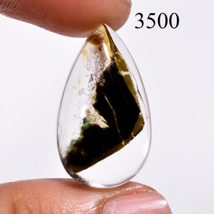 Natural Garden Quartz Cabochon: Polished Gemstone for Jewelry Making